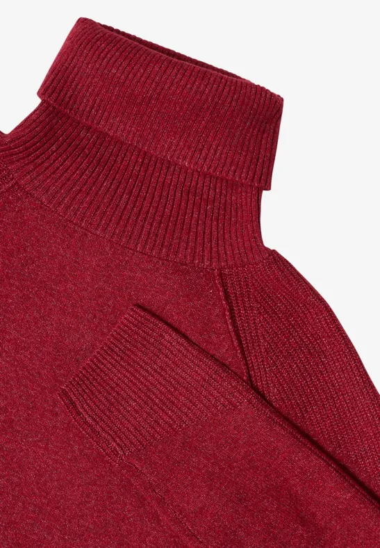 Cecil Damen Strukturmix Pullover in Rot, Gr: S