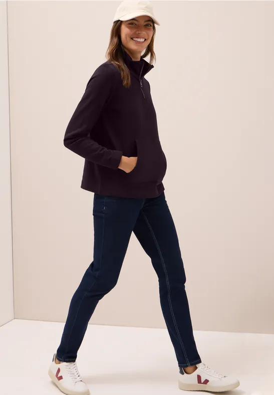 Cecil Damen Sweatshirt mit Zipper in Rot, Gr: XXL