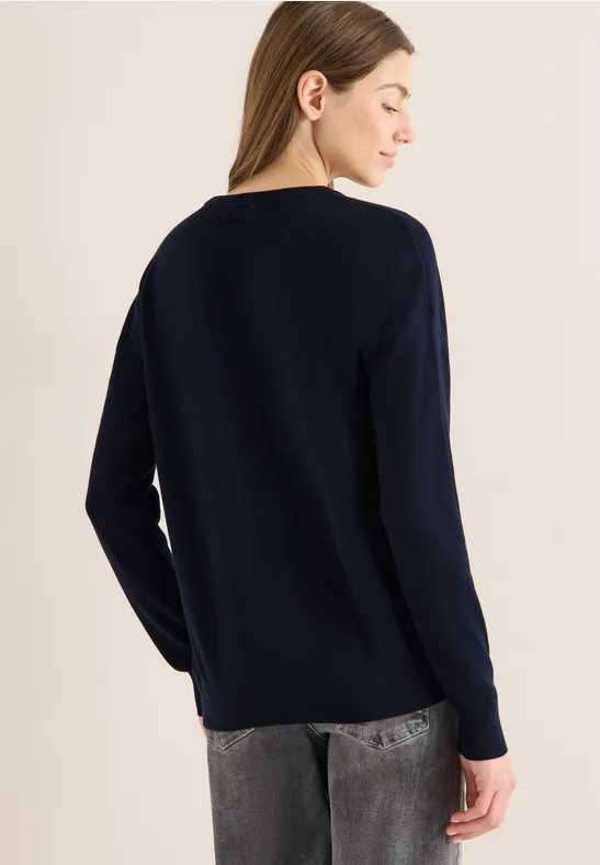 Cecil Damen Strick Sweatshirt in Blau, Gr: XS