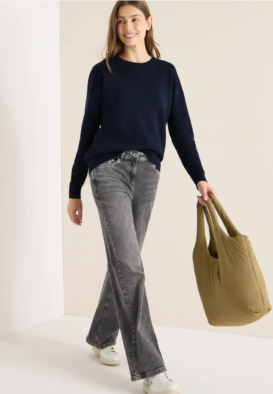 Cecil Damen Strick Sweatshirt in Blau, Gr: XS