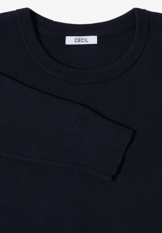 Cecil Damen Strick Sweatshirt in Blau, Gr: XS