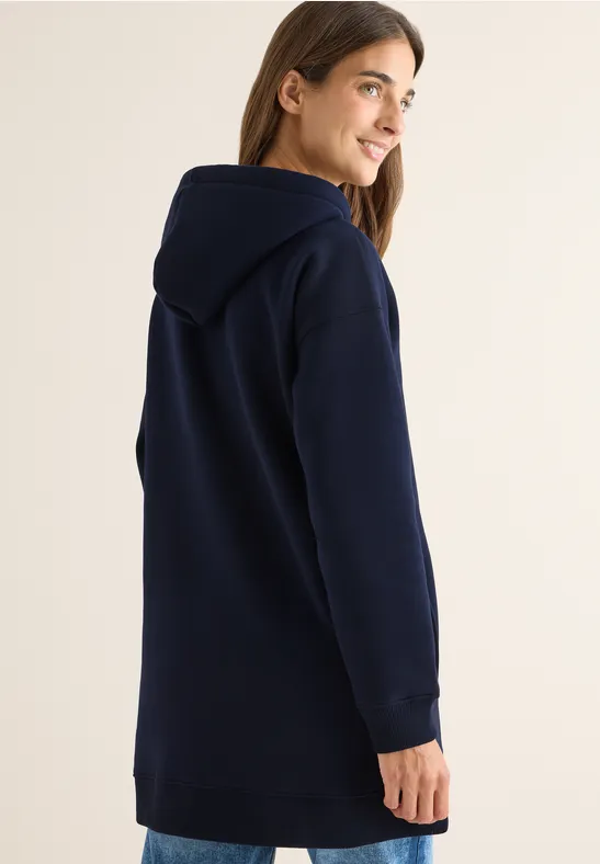 Cecil Damen Langer Kapuzenpullover in Blau, Gr: XS