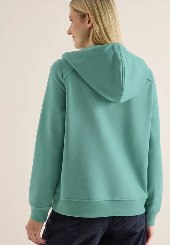 Cecil Damen Hoodie mit Wording in Grün, Gr: M