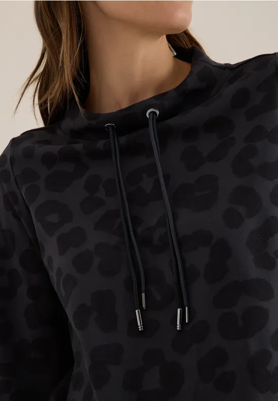 Cecil Damen Leo Jacquard Pullover in Schwarz, Gr: XS