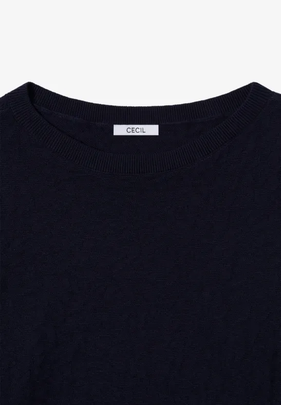 Cecil Damen Leo Strukturpullover in Blau, Gr: L