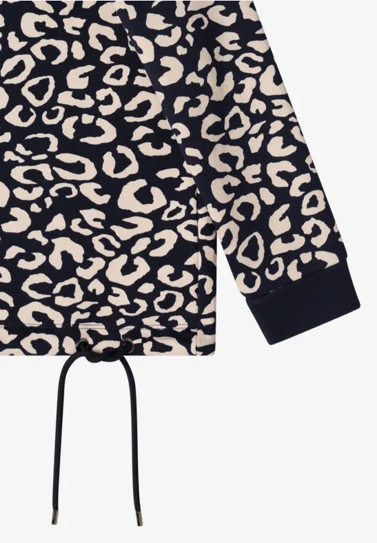 Cecil Damen Sweatshirt mit Leo-Muster in Blau, Gr: XS