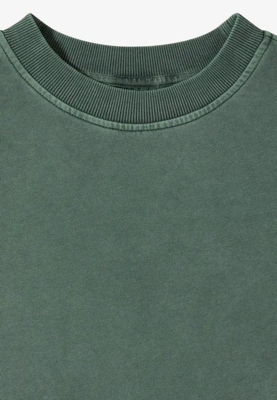 Cecil Damen Kurzarm Sweatshirt im Garment dye Look in Grün, Gr: S