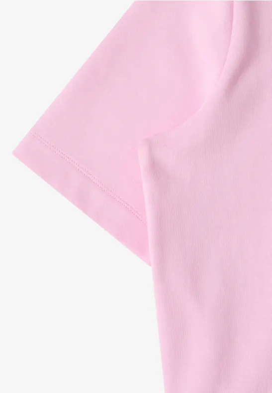 Cecil Damen Kurzarm Sweatshirt mit Rundhals in Rosa, Gr: L