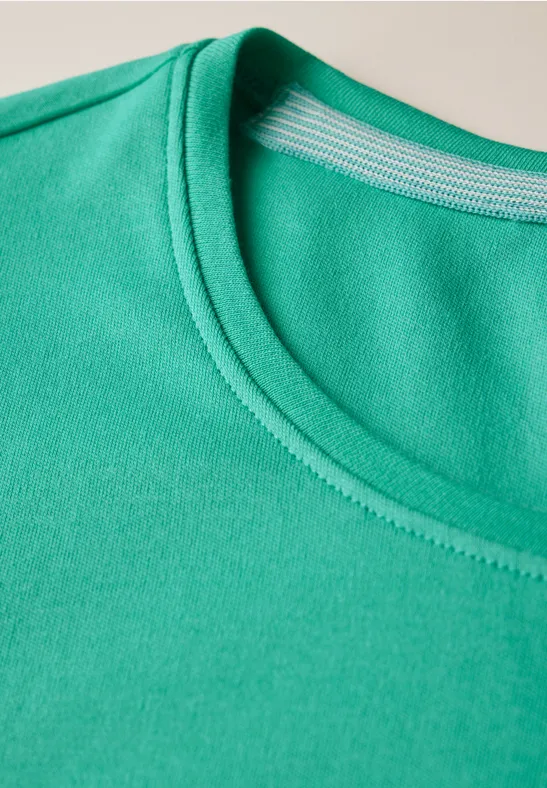 Cecil Damen Basic Shirt mit Rundhals in Grün, Gr: XXL