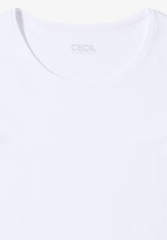 Cecil Damen Basic Langarmshirt in Weiß, Gr: XS