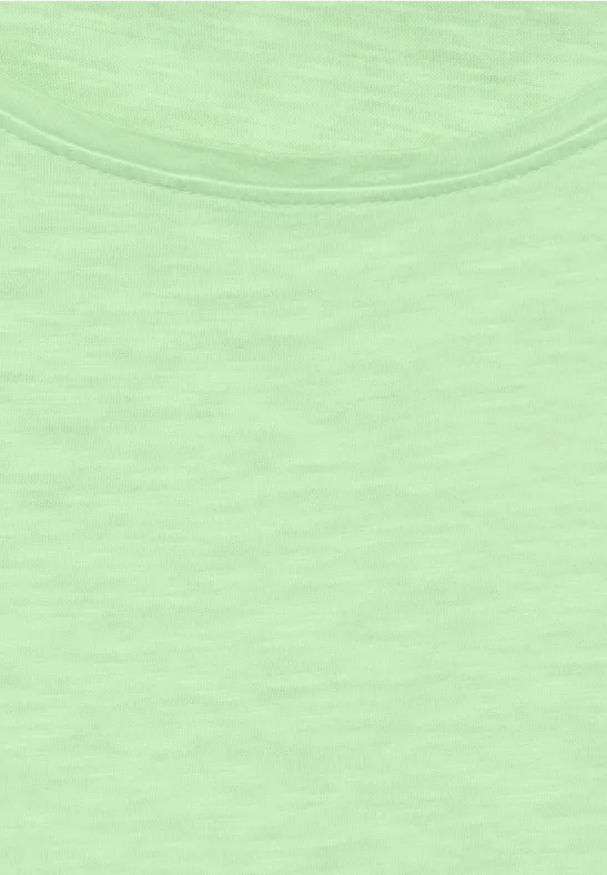 Cecil Damen T-Shirt mit Knopfdetail in Grün, Gr: M