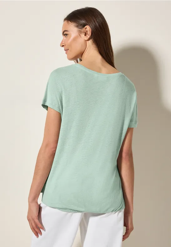 Cecil Damen T-Shirt mit Knopfdetail in Grün, Gr: XXL