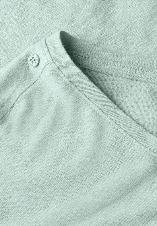 Cecil Damen T-Shirt mit Knopfdetail in Grün, Gr: XXL