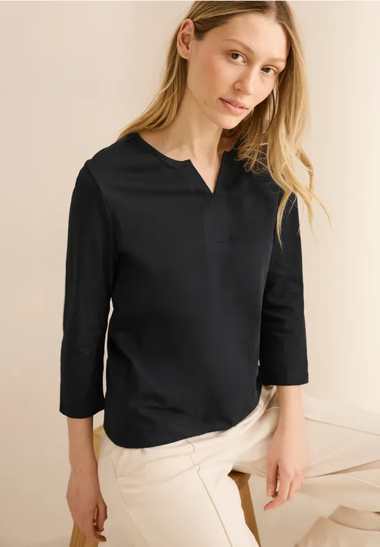 Cecil Damen Shirt im Tunika-Look in Schwarz, Gr: XS