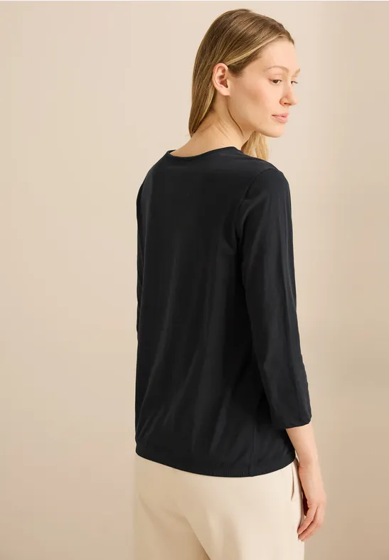 Cecil Damen Shirt im Tunika-Look in Schwarz, Gr: XS