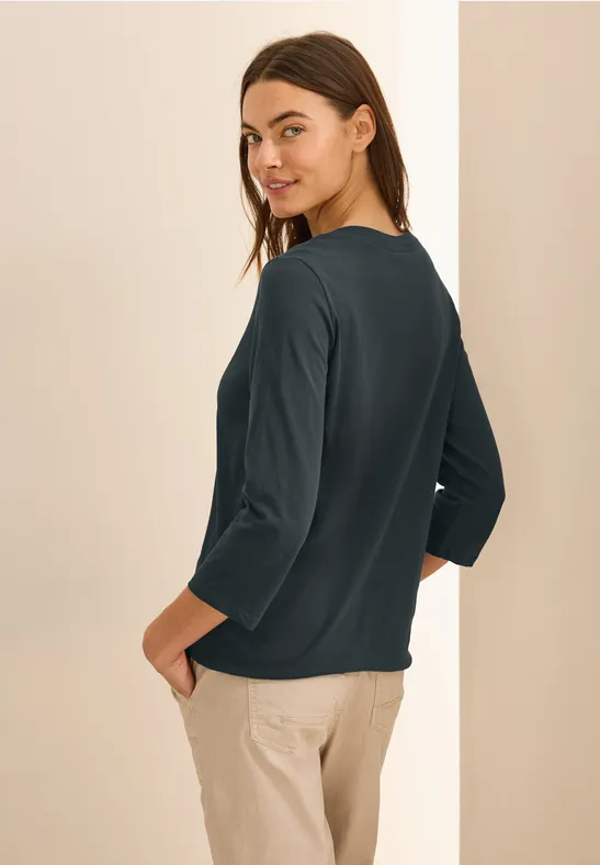 Cecil Damen Jersey Shirt im Tunika-Look in Grün, Gr: XS