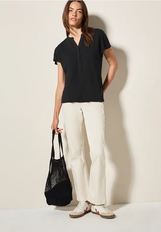 Cecil Damen Shirt im Tunika-Look in Schwarz, Gr: XS