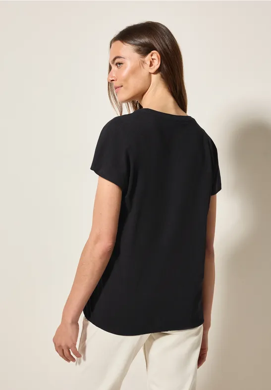 Cecil Damen Shirt im Tunika-Look in Schwarz, Gr: XS