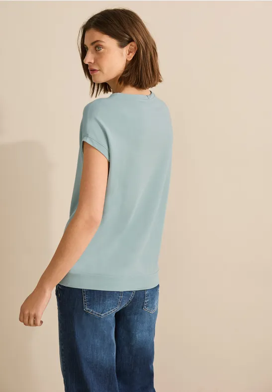 Cecil Damen T-Shirt mit Glitzer-Print in Grün, Gr: L