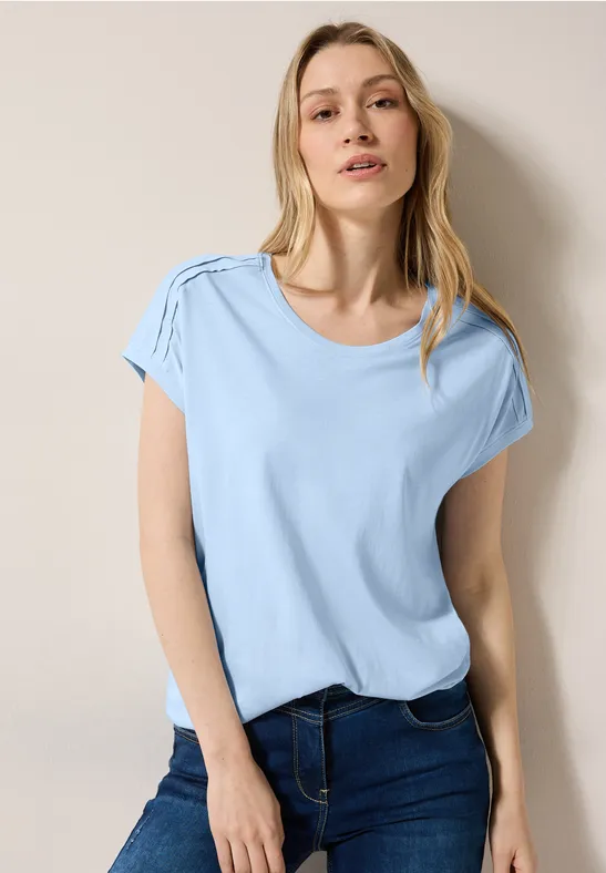 Cecil Damen Shirt in Unifarbe in Blau, Gr: XL