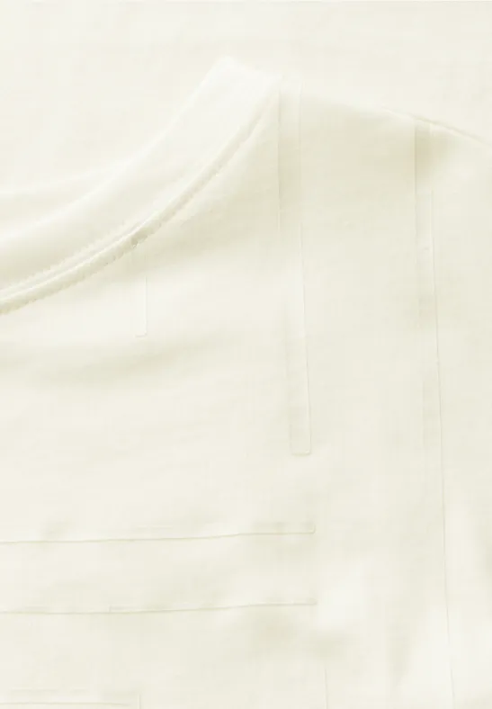 Cecil Damen T-Shirt mit Folien-Print in Weiß, Gr: XXL