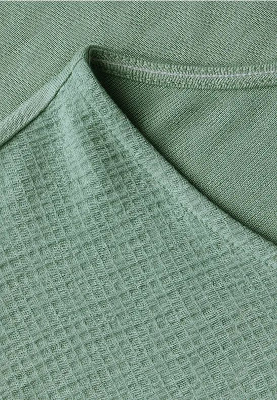Cecil Damen Strukturmix T-Shirt in Grün, Gr: XS