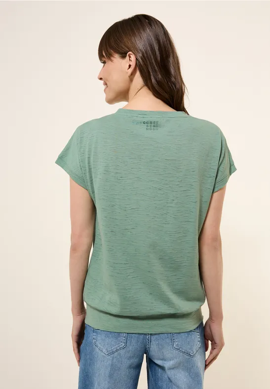 Cecil Damen Shirt im Ausbrenner-Look in Grün, Gr: XXL