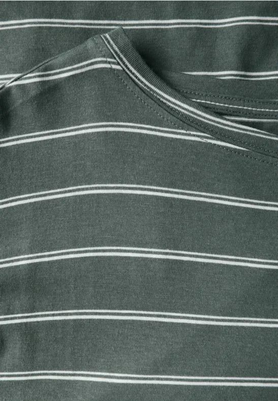 Cecil Damen Softes T-Shirt mit Streifen in Grün, Gr: XS