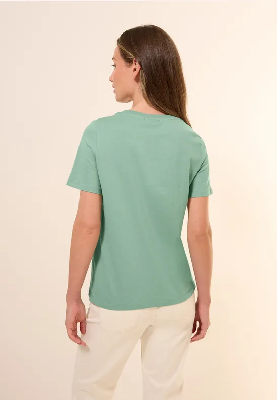 Cecil Damen T-Shirt mit Folienprint in Grün, Gr: M