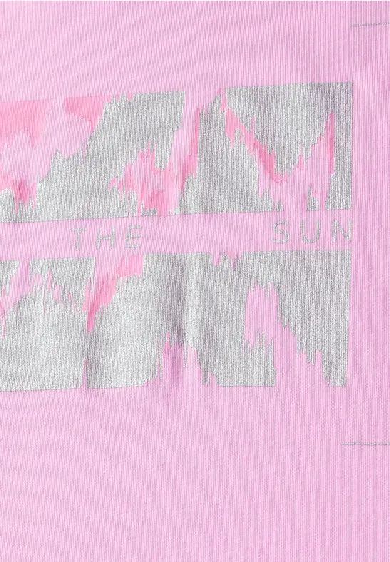 Cecil Damen T-Shirt mit Folienprint in Rosa, Gr: XS