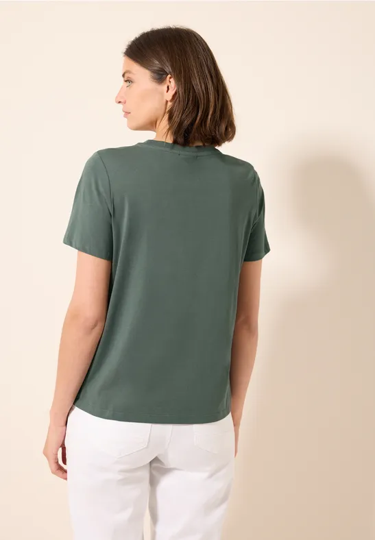Cecil Damen T-Shirt mit Folienprint in Grün, Gr: L