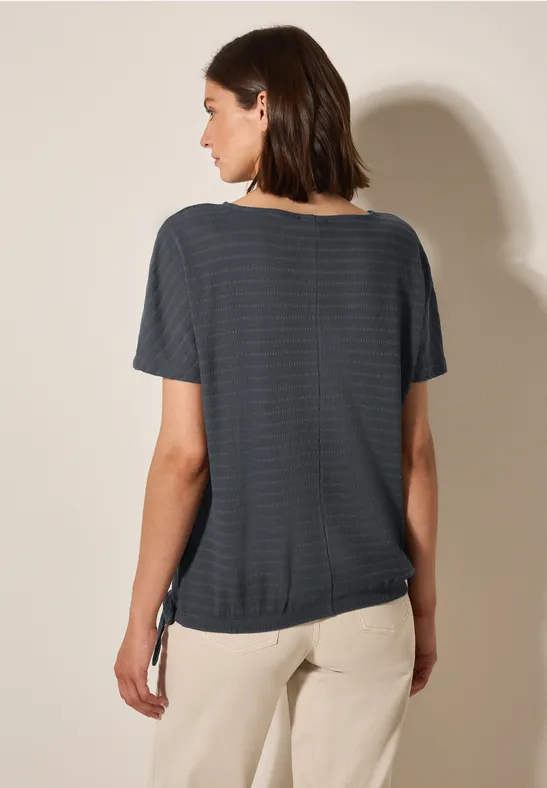 Cecil Damen T-Shirt in Smok-Optik in Grau, Gr: M