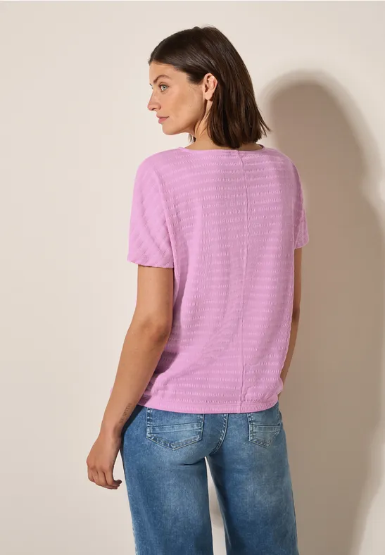 Cecil Damen T-Shirt in Smok-Optik in Rosa, Gr: L