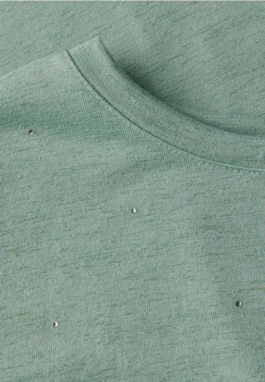Cecil Damen Shirt mit Dekosteinen in Grün, Gr: S