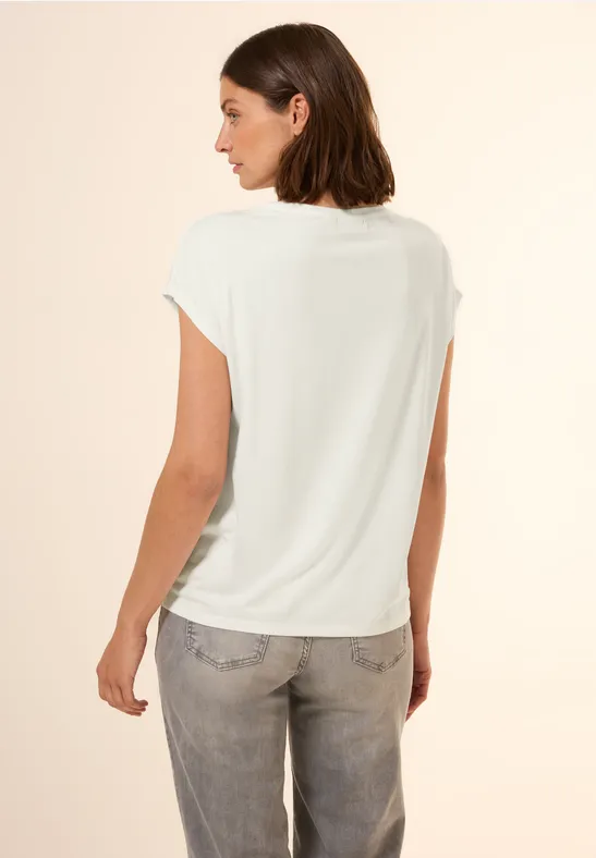 Cecil Damen T-Shirt mit Dekosteinen in Weiß, Gr: XXL