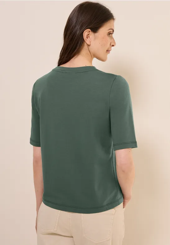 Cecil Damen Softes Shirt mit Folienprint in Grün, Gr: XL