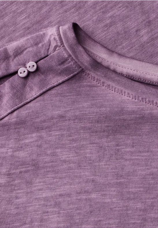 Cecil Damen T-Shirt mit Knopfdetail in Pink, Gr: L