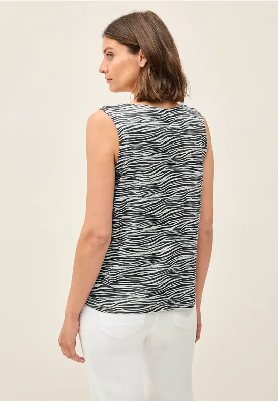 Cecil Damen Gemustertes Jersey-Top in Grau, Gr: M