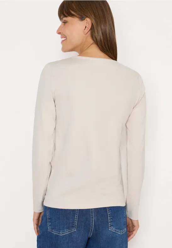 Cecil Damen V-Neck Langarmshirt in Grau, Gr: XS