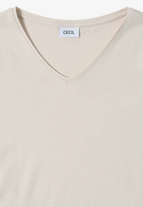 Cecil Damen V-Neck Langarmshirt in Grau, Gr: XS