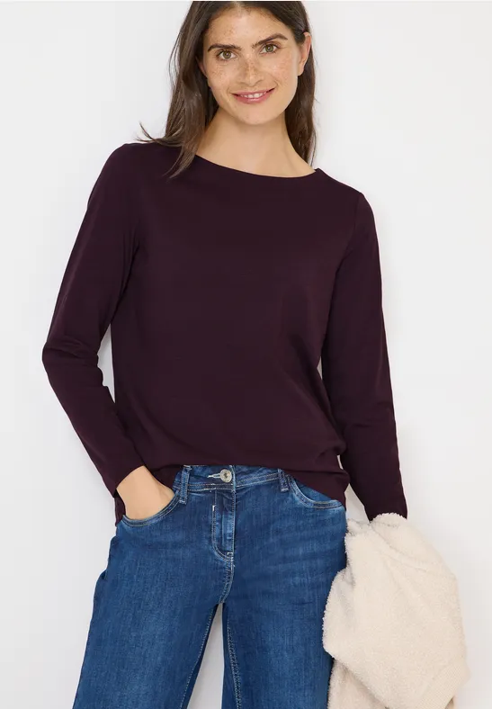 Cecil Damen Basic Langarmshirt in Rot, Gr: L