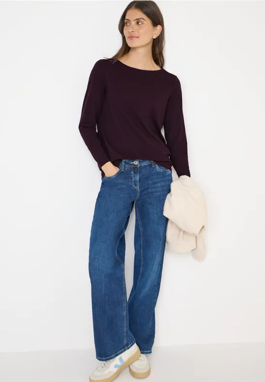 Cecil Damen Basic Langarmshirt in Rot, Gr: L