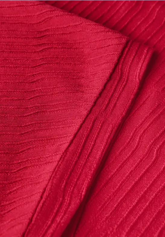 Cecil Damen Struktushirt in Unifarbe in Rot, Gr: S