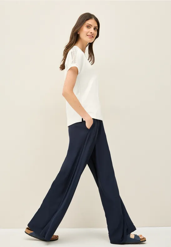 Cecil Damen Silk Touch T-Shirt in Weiß, Gr: XXL