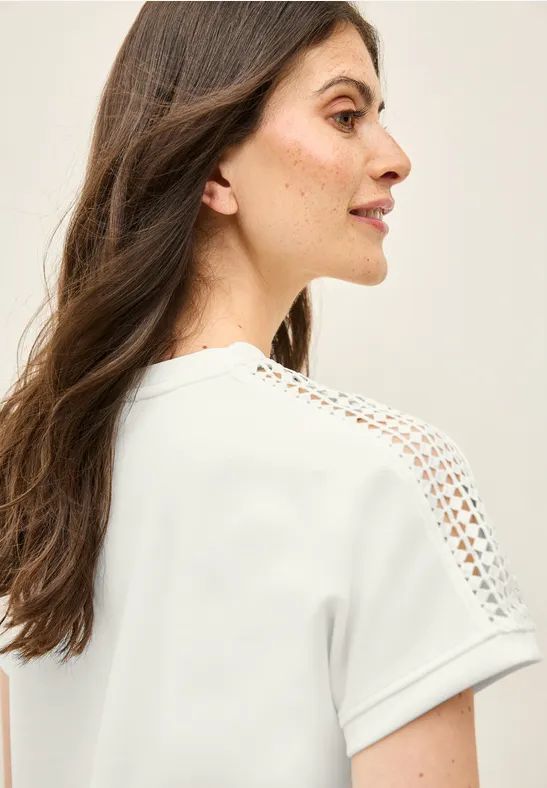 Cecil Damen Silk Touch T-Shirt in Weiß, Gr: XXL