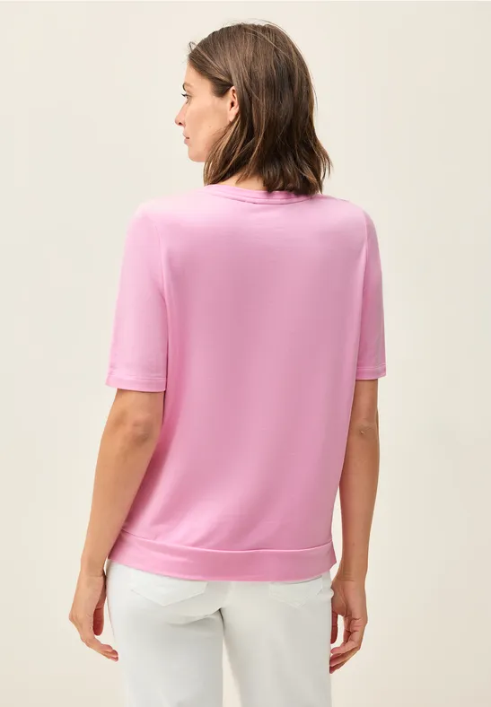 Cecil Damen Shirt mit Wording Artwork in Rosa, Gr: L