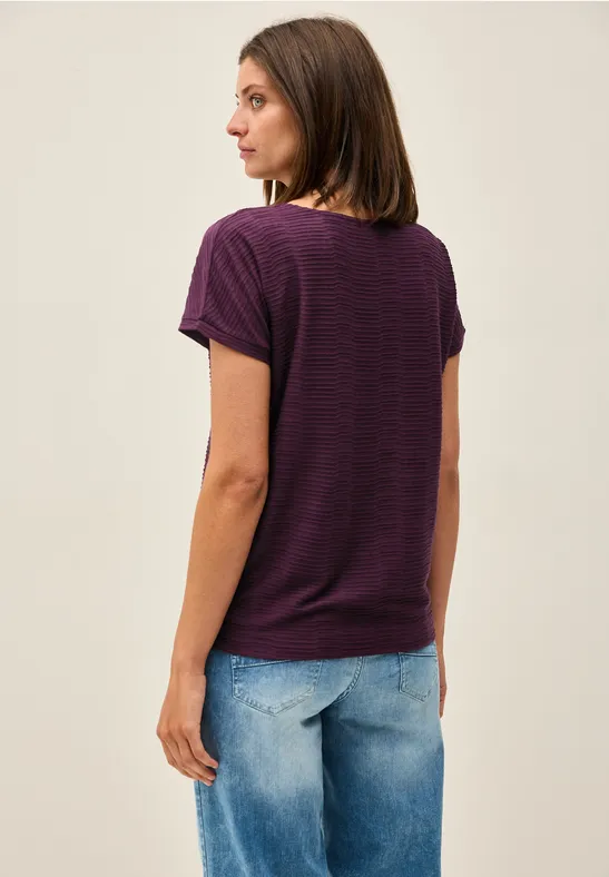 Cecil Damen Strukturshirt in Unifarbe in Rot, Gr: L