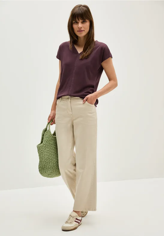 Cecil Damen Shirt mit Tapedetail in Rot, Gr: XS