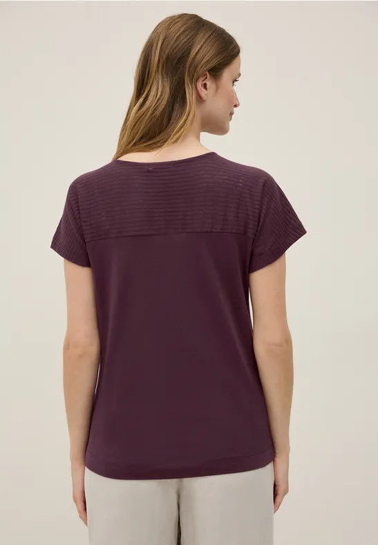 Cecil Damen Shirt mit Burn-Out-Details in Rot, Gr: XL
