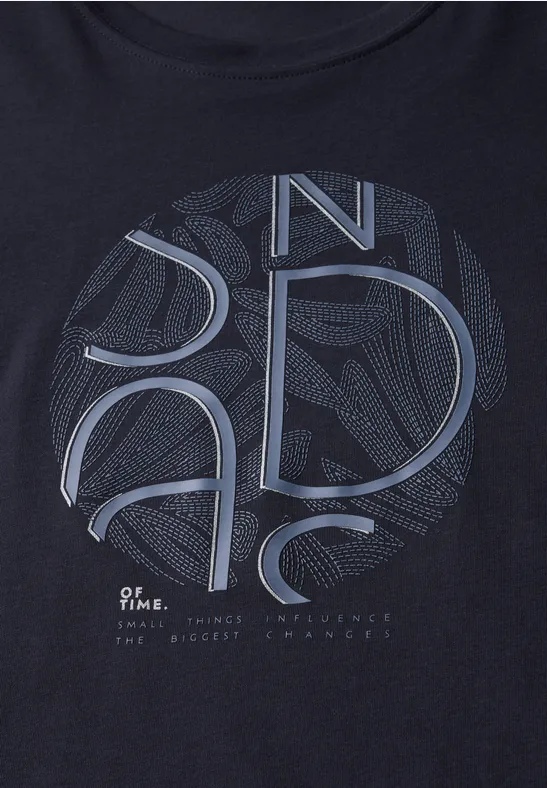 Cecil Damen T-Shirt mit Artwork in Blau, Gr: XL